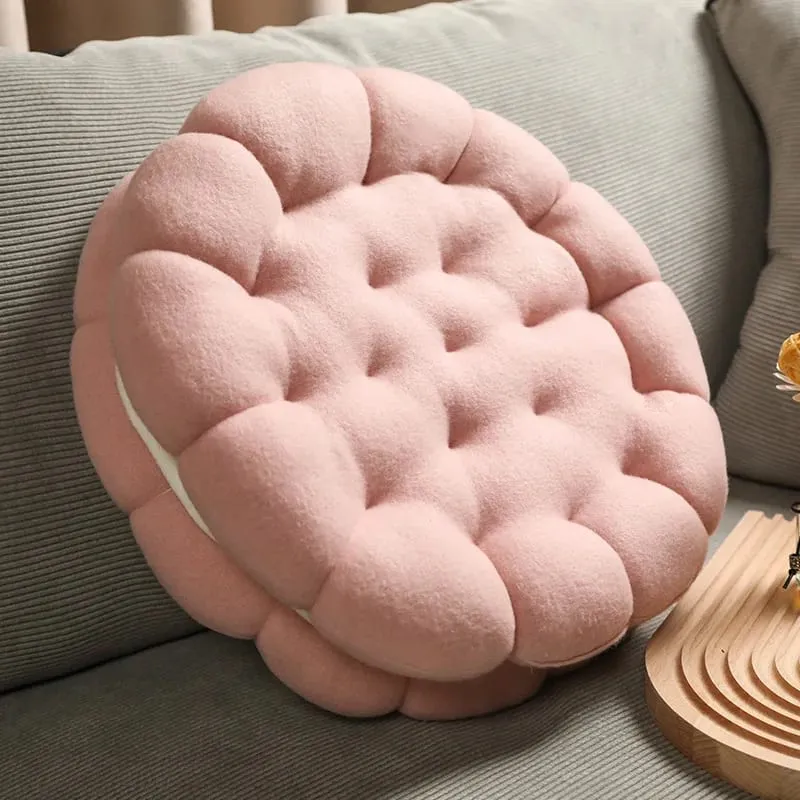 Echtes Keks-Form-Plüschkissen, weiches kreatives Kissen, Stuhl, Autositz-Pad, dekoratives Keks-Tatami-Rückenkissen, Sofa, Zuhause — image 14