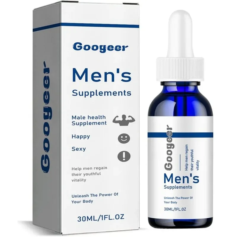 Men's Supplements Drops with Panax Ginseng Ginkgo Biloba Grape Seed and Vitamin B12 for Energy & Daily Vitality Support 30 ML