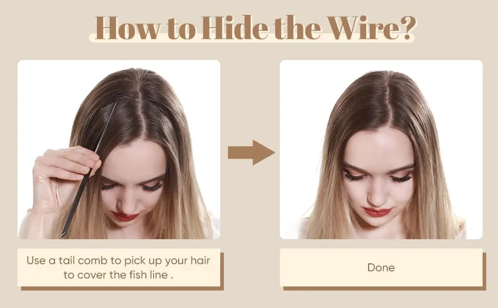 Premium Synthetic Invisible Wire Hair Extensions Heat Resistant Clips In Hairpieces Long Natural Straight Fake Hair For Woman — image 5