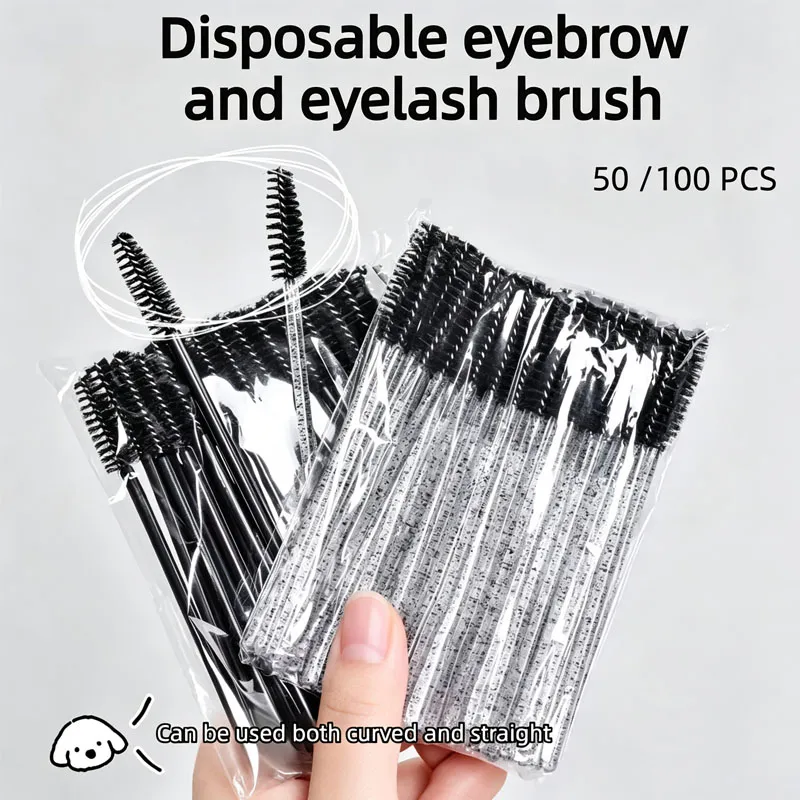 Berus Mikro 50/100pcs baharu untuk Berus Bulu Mata Berus Spoolie Kristal Sikat Kening Alat Kecantikan Solek untuk Bulu Mata HZS24 — image 3