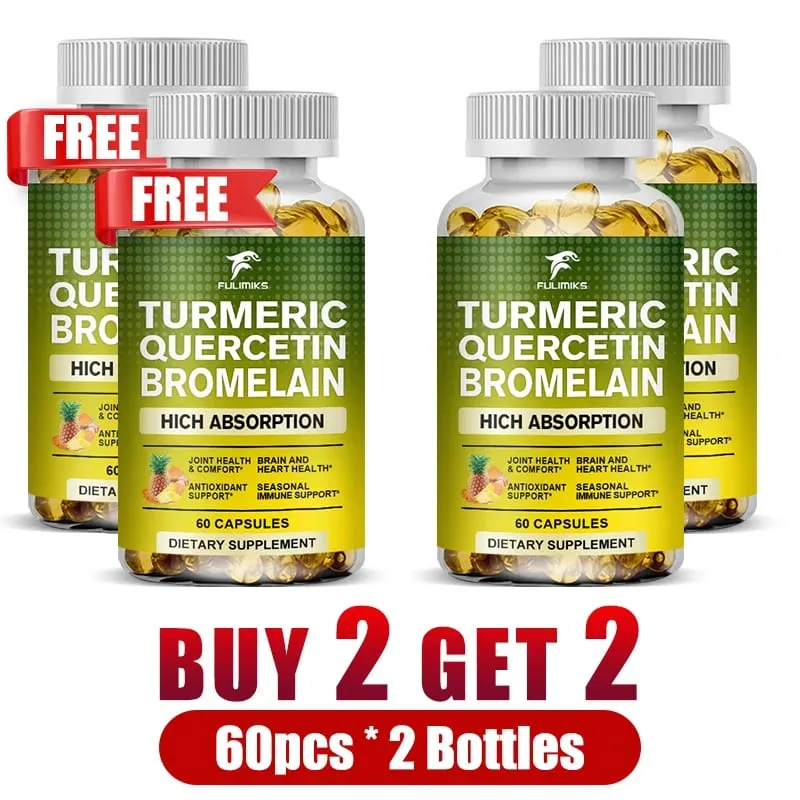 ซื้อ 2 แถม 2 ฟรี! ขมิ้น Quercetin Bromelain แคปซูล Triple-Action Anti-Inflammatory Support for Joint Health & Immunity — image 11