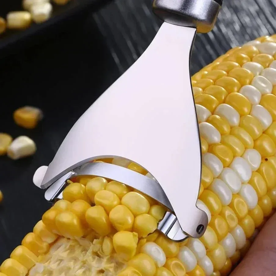สแตนเลสเครื่องปอกข้าวโพด Serrated Corn Stripper Peelers Cob Shaver Planer Thresher เครื่องตัดผักผลไม้ผัก Gadget เครื่องมือ — image 3
