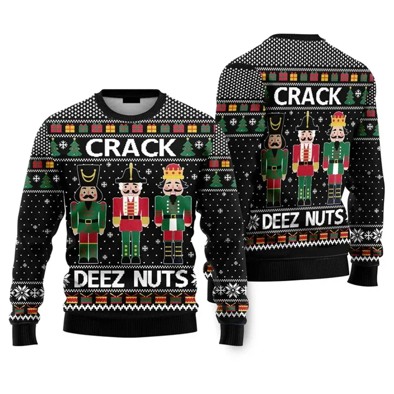 Baju Sweater Krismas Jelek 2026 Lelaki Pullover Corak Santa Claus Wanita 2026 Baju Sweat Leher Krew Merry Christmas Tahun Baru — image 9