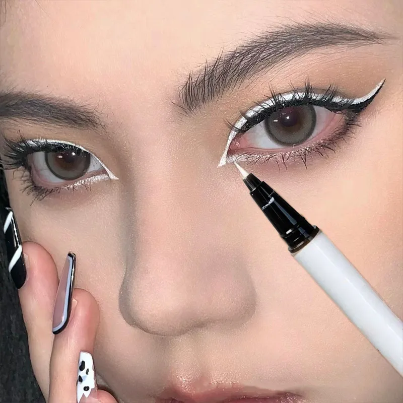 1PC สีขาว Liquid Eyeliner ปากกา Matte Black Long Lasting Waterproof Eye Liner ดินสอ Quick-drying Non-smudge eye แต่งหน้าสำหรับผู้หญิง — image 2