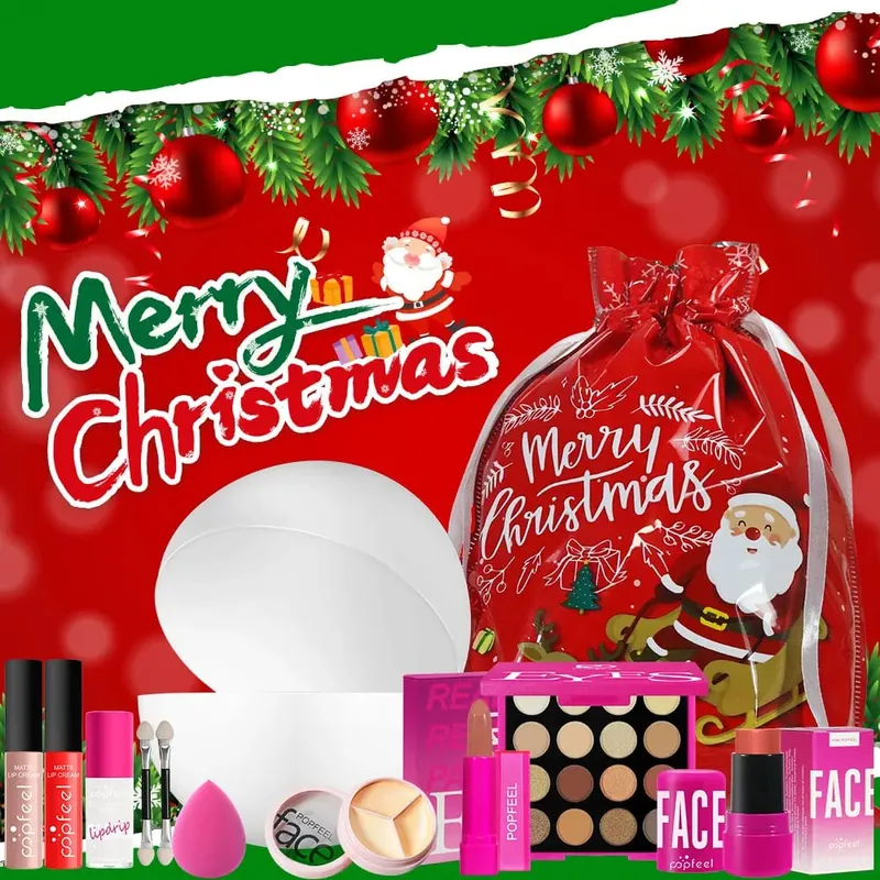 Weihnachtsüberraschungs-Make-up-Ball-Geschenkset – 9-teilige Kosmetikkollektion mit Lidschatten und Lippenstiften – perfektes Weihnachtsgeschenk — image 4