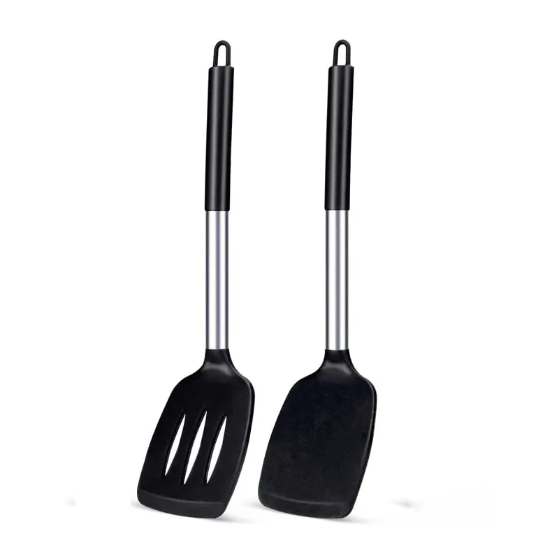 2 ชิ้นชุดไม้พายซิลิโคนทนความร้อน Nonstick ไม้พายสเต็กครัวทำอาหารเครื่องครัวชุดเครื่องมือทำอาหารชุดไม้พาย — image 11