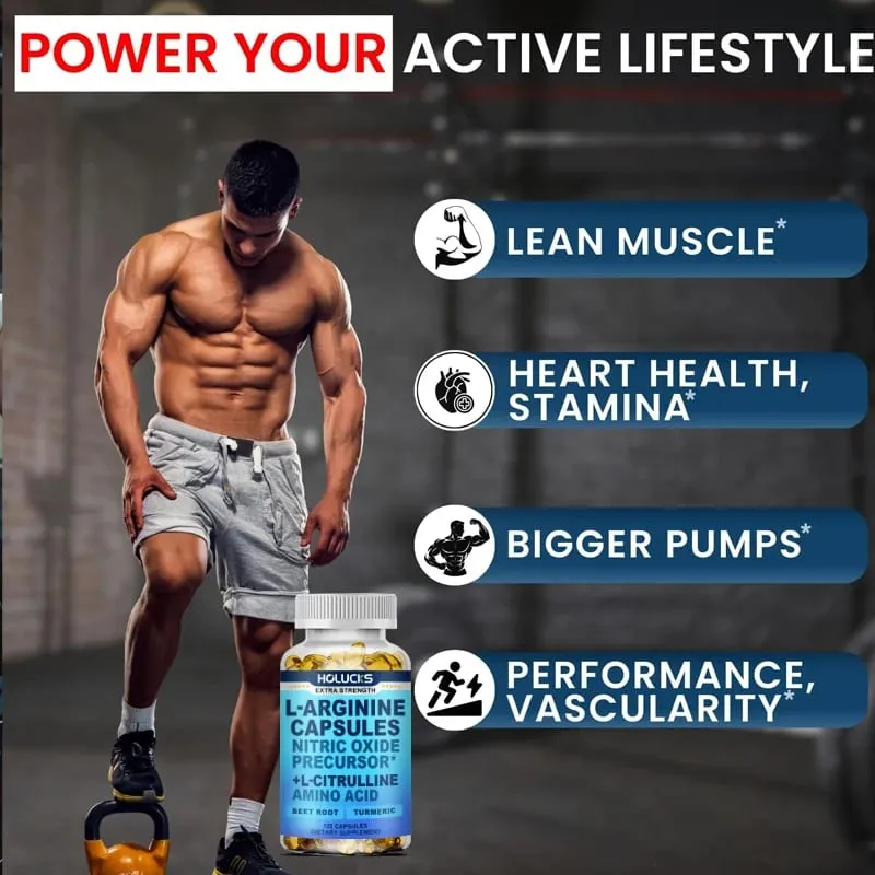 L-Arginine Capsules with L-Citrulline - Nitric Oxide Supplement for Performance Endurance and Muscle Support Vegan Non-GMO — image 5
