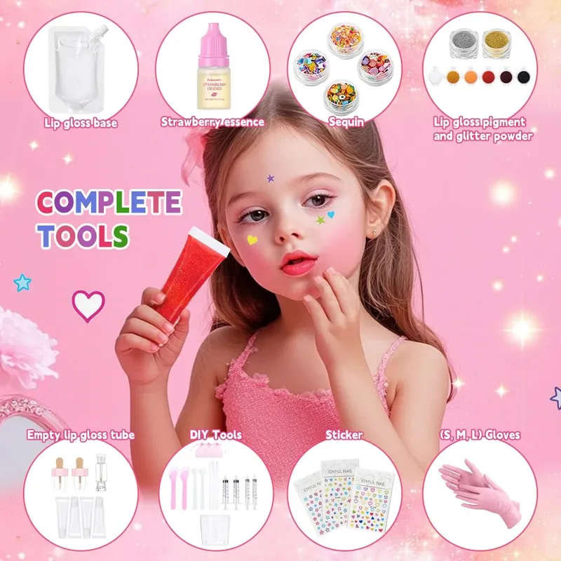 リップグロスベースセット リップグロス作成キット Diy リップグロスキット 保湿栄養 女の子用 キッズギフト リップグロスパックセット 化粧品 — image 4