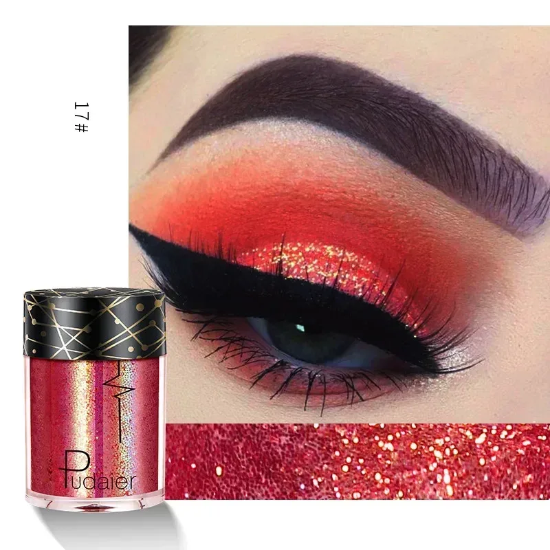 Ny Glitter Øjenskygge Professionel Makeup Monokrom skinnende Øjenskygge Pailletter Universal Party Cosmetic — image 21