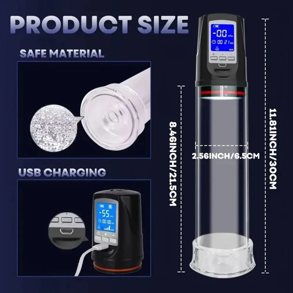 Luxurious Field Automatic Penis Pump Suction Vacuum Male Masturbation Penis Extender Dick Erection Enhancement Trainer Sex Toys — image 6
