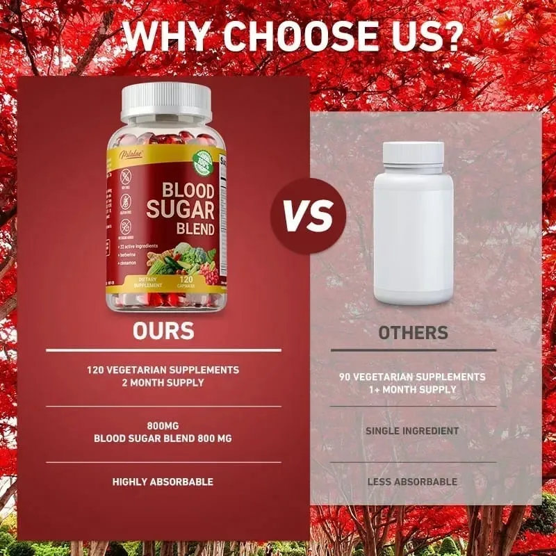Blood Sugar Blend Capsules - การเผาผลาญน้ำตาลในเลือดที่สมดุลช่วยเพิ่มภาวะน้ำตาลในเลือดต่ำ เพิ่มพลังงาน ปรับปรุงความมีชีวิตชีวา — image 2