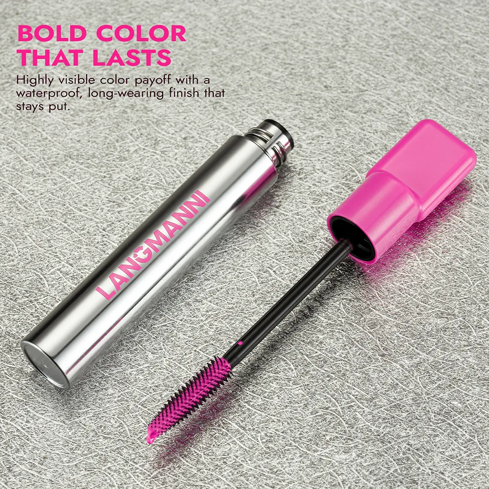 Il mascara blu colorato allunga l'estensione delle ciglia arricciatura in fibra spessa impermeabile verde bianco rosa nero cosmetici per il trucco degli occhi — image 6