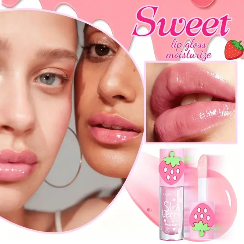 Süßes Lippenöl in Erdbeerform, süß, feuchtigkeitsspendend, praller, feuchtigkeitsspendend, nährend, klares Lippenöl, Reparatur trockener Lippen, Make-up-Lippe — image 4