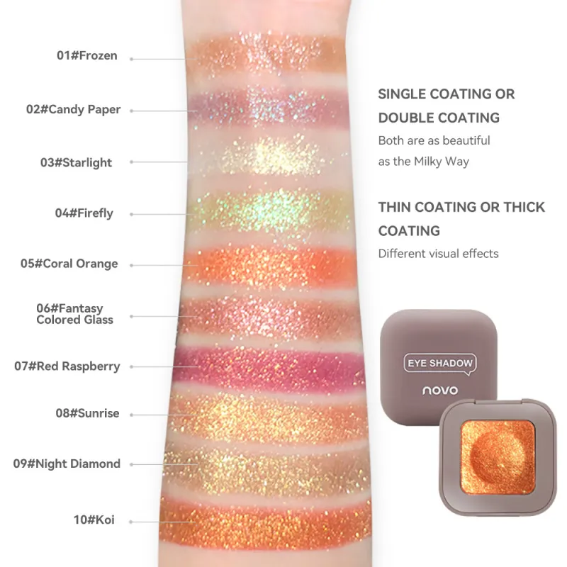 Ujung Jari Keyboard Cat Rias Eye Shadow Keren Eye Shadow Glitter 3D Eye Shadow Logam Telanjang untuk Mencerahkan Riasan Mata — image 4
