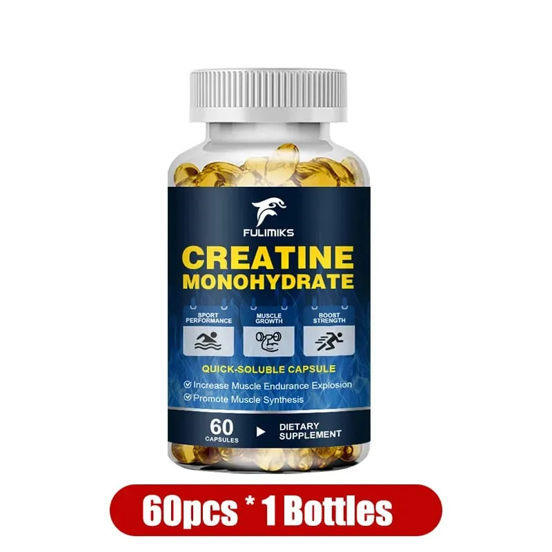 Buy 2 Get 2 Free! Premium Creatine Monohydrate Capsules Support Muscle Growth Strength Gains & Exercise Performance Men