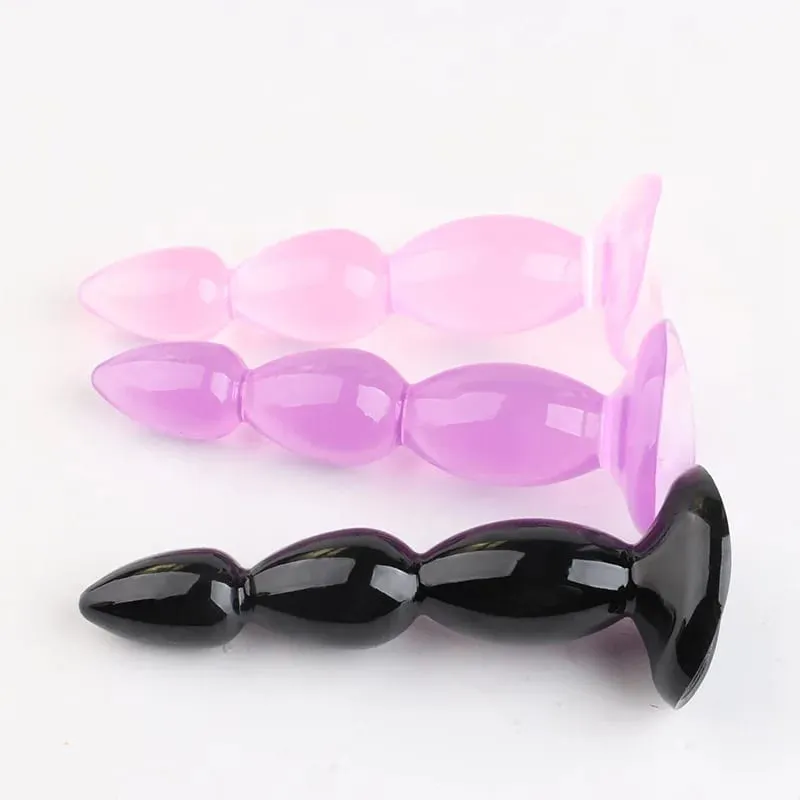 Perline plug butt Plug anale morbido con ventosa ano Toys Big Balls Silicone G-Spot Stimolante Butt Plugs Giocattoli adulti del sesso per coppia — image 5