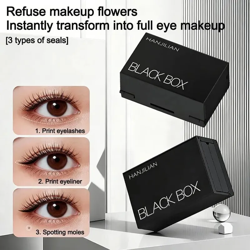 Waterproof Eye Makeup Stamping Pen Set Smudge Resistant Long Lasting Eyeliner Stamp Pen Ultra Fine Portable Lower Lash Stamp