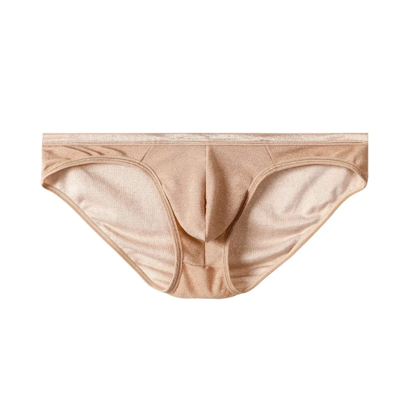 Herren-Höschen aus Eisseide, dreieckig, sexy, U-förmig, dünne Slips, atmungsaktives Mesh, niedrige Taille