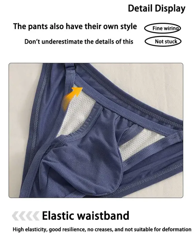 Men's Ice Silk Briefs with Open Front And Adjustable Waist - Summer Sexy Breathable Underwear for Comfortable Fit — image 15