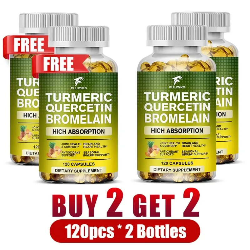 ซื้อ 2 แถม 2 ฟรี! ขมิ้น Quercetin Bromelain แคปซูล Triple-Action Anti-Inflammatory Support for Joint Health & Immunity — image 12