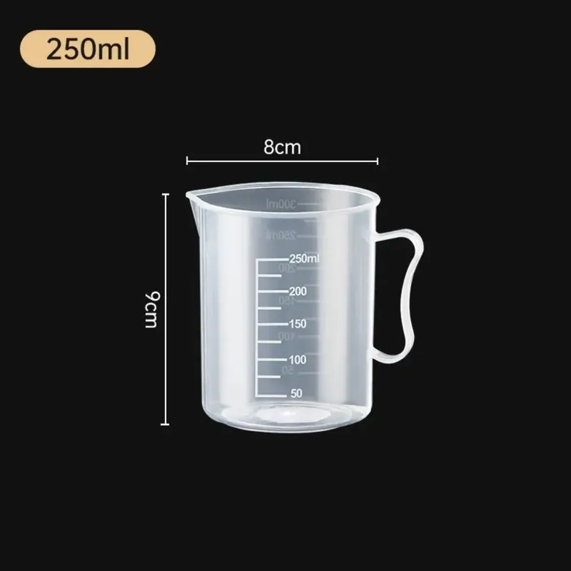 ถ้วยตวงพลาสติกโปร่งใสห้องปฏิบัติการ Beaker สำเร็จการศึกษาของเหลวเหยือกถ้วยครัวเบเกอรี่ทำอาหารการวัดขนาดคอนเทนเนอร์ — image 19