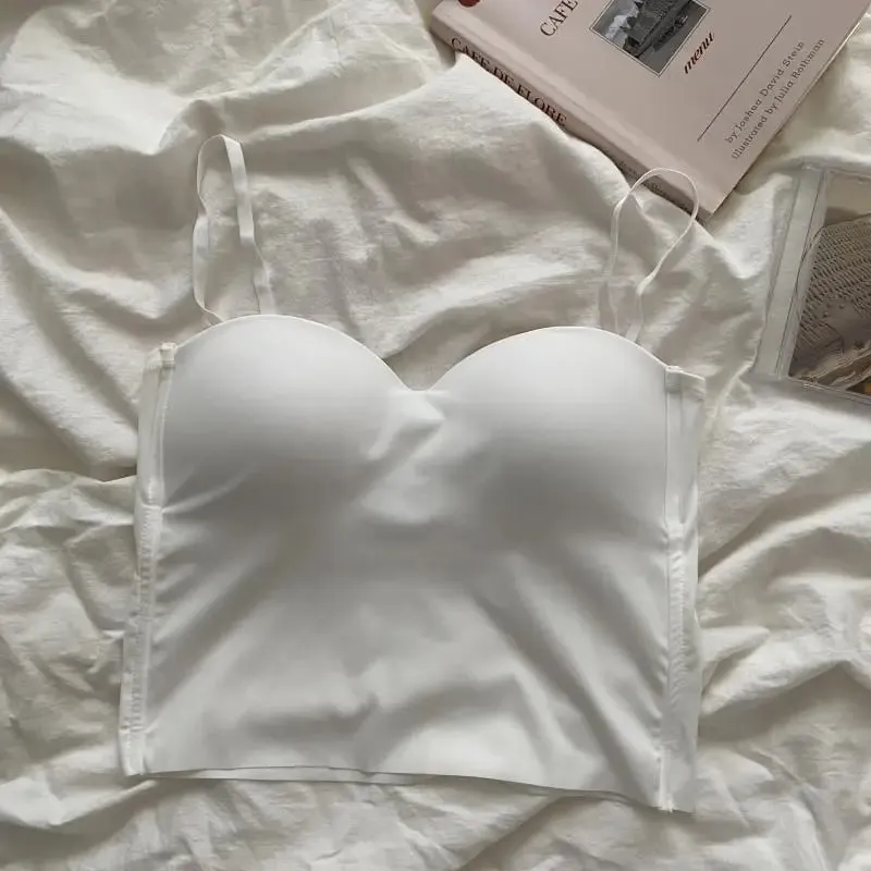 Heiße Mädchen Dünne Abschnitt Doppel Straps Einfarbig Hosenträger Innen Sport Weste Sexy Oberbekleidung Boden Schlanke Frauen Crop Tops bh — image 13