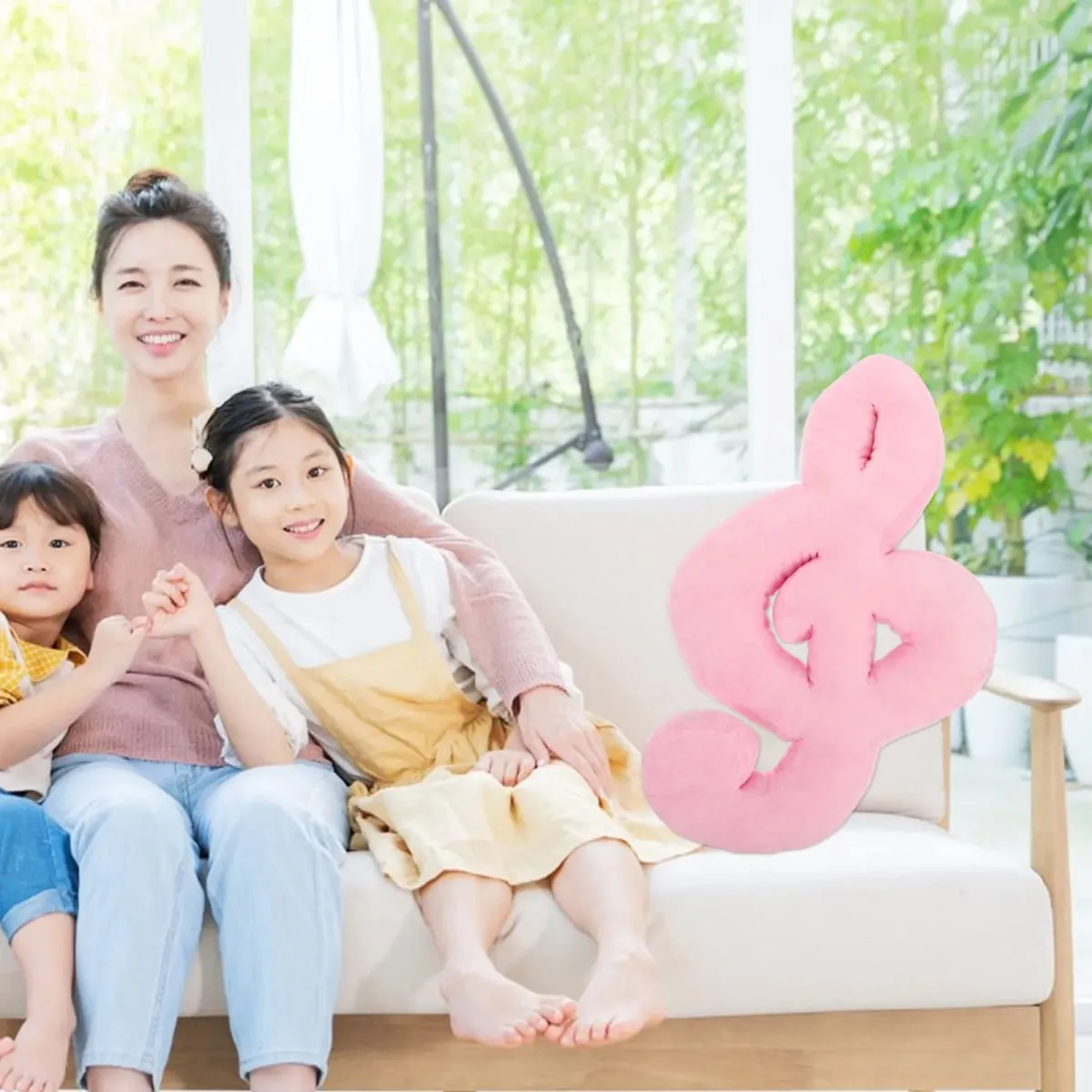 Bantal Hiasan Lembut Berinspirasikan Muzik Bentuk Nota Muzik Kusyen Bulat Bergaya untuk Sofa Katil Sofa Kerusi Membaca Sokongan Lumbar — image 5