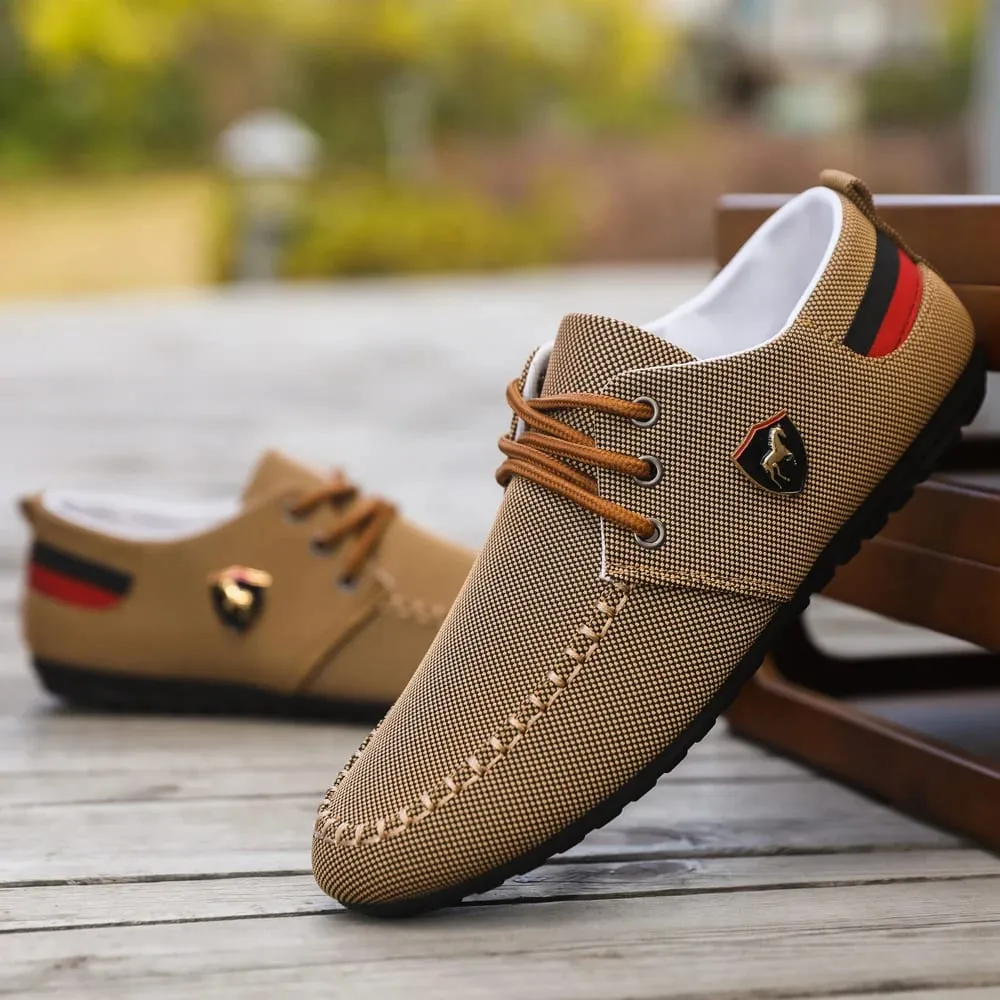 Mocassini casual da uomo in tessuto traspirante, comode scarpe basse stringate con suola morbida, versatili per gli spostamenti quotidiani e l'abbigliamento leggero da lavoro, leggere, resistenti all'usura, non soffocanti sui piedi, comode da indossare a lungo, adatte a molteplici occasioni. — image 5