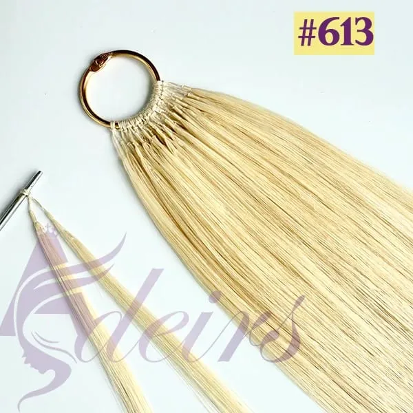 Nouveau Extensions de cheveux en plumes Double ligne, vrais cheveux naturels naturels, Microring, couleur marron blond, lisses, — image 11