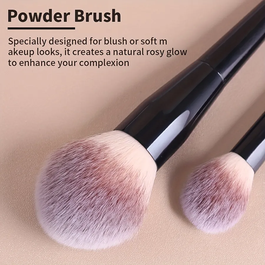 Pinceaux de maquillage professionnels, avec grands poils en Nylon souple et pointes elliptiques/Contour, compatibles avec fond de teint, Blush Po, 2 pièces — image 4