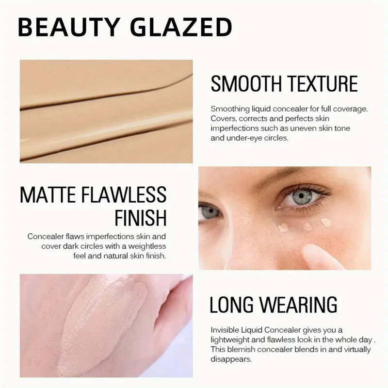 3 stk Ansigtsmakeup Sæt Flydende Foundation+Primer+ Liquid Contour Naturlig Vægtløs Langtidsholdbar Smudgeproof Bronzer