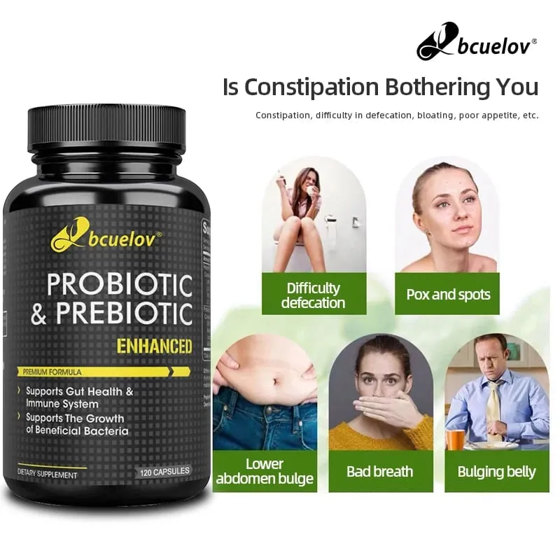 Les probiotiques et les prébiotiques soutiennent la santé intestinale et le système immunitaire Soulagent la constipation, les ballonnements, la mauvaise haleine, l'acné et les imperfections. — image 2
