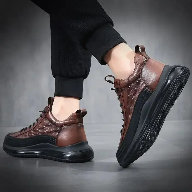 2026 ฤดูใบไม้ร่วงรูปแบบจระเข้ผู้ชายรองเท้าผ้าใบ Lace Up Casual Platform Vulcanized รองเท้าชาย Anti-SLIP Zapatillas Hombre — image 6