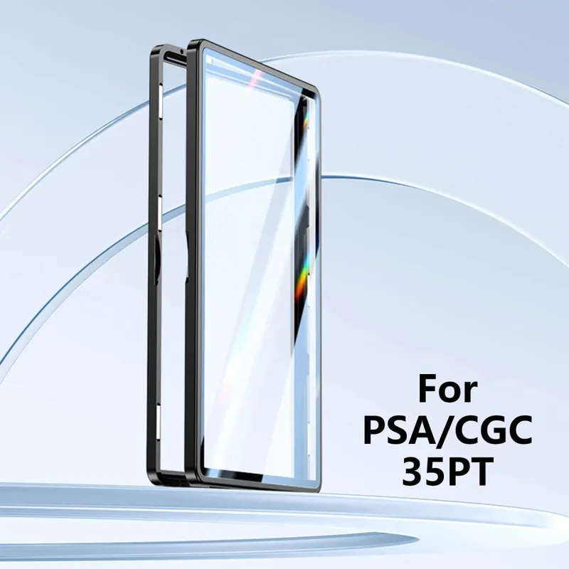อลูมิเนียมเกรดการ์ด Protector สำหรับ PSA/CGC Slab UV & Scratch Resistance Trading Card ผู้ถือจอแสดงผลแม่เหล็กกล่อง