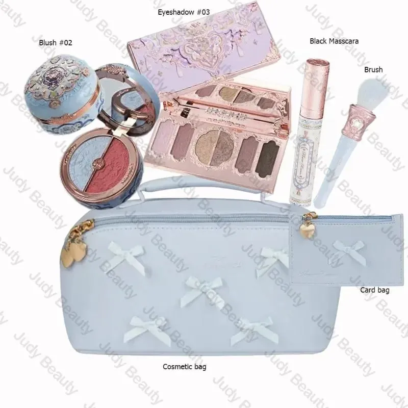 Make-up Flower Knows Set Shell Pearl Series Šestibarevná paleta očních stínů Embosovaná Blusher Shine Lipstick Kit with Bag All In — image 3