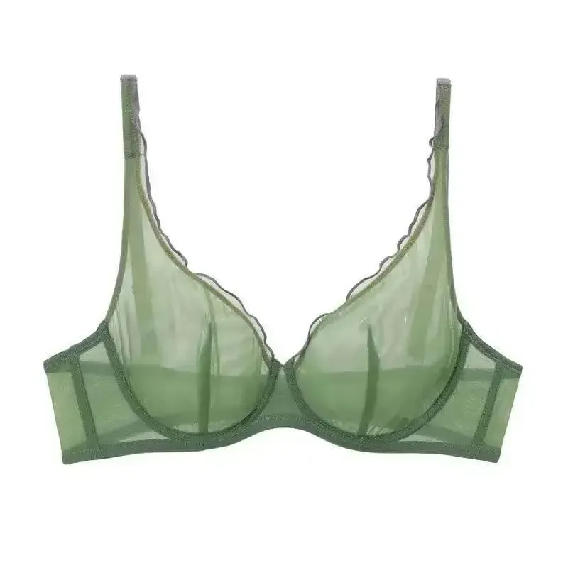Set di reggiseno a coppa piena da donna di nuovo arrivo Set di biancheria intima comfort quotidiano ultra sottile minimizzatore supporto sexy anti-cedimento laterale sottile ABCD — image 9