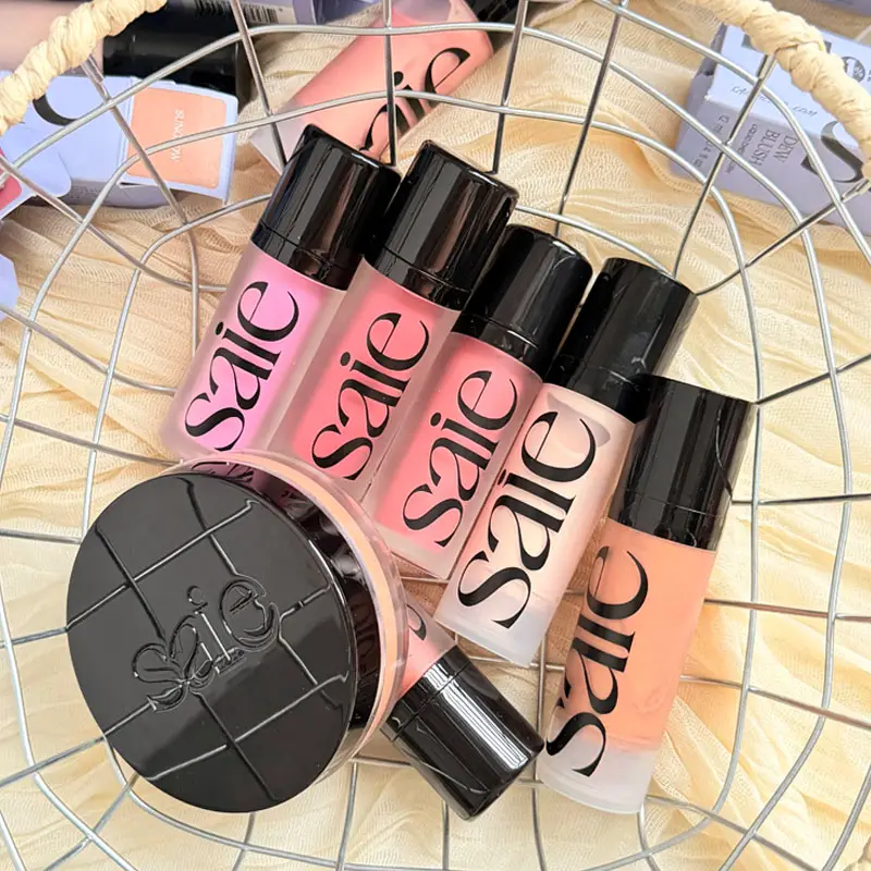 Saie Hydrating Blendable Dewy Liquid Blush Mat Svampehoved Blusher Naturlig Holdbar Brighten Facial Contour Blush Tint Makeup — image 2