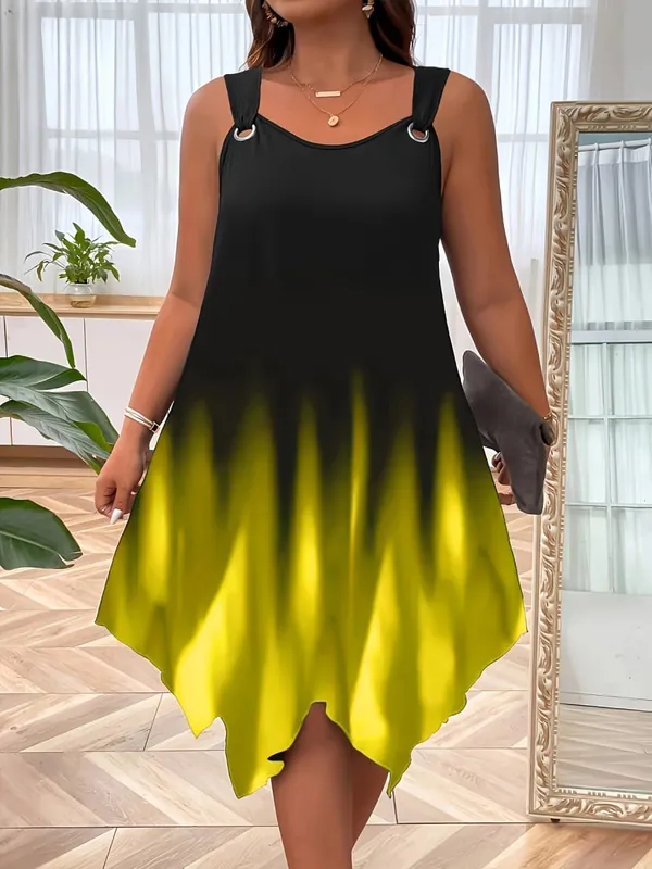 Schickes Damen-Sommerkleid in Übergröße mit stilvollem Trägerdesign für mühelose Sommer-Eleganz — image 5
