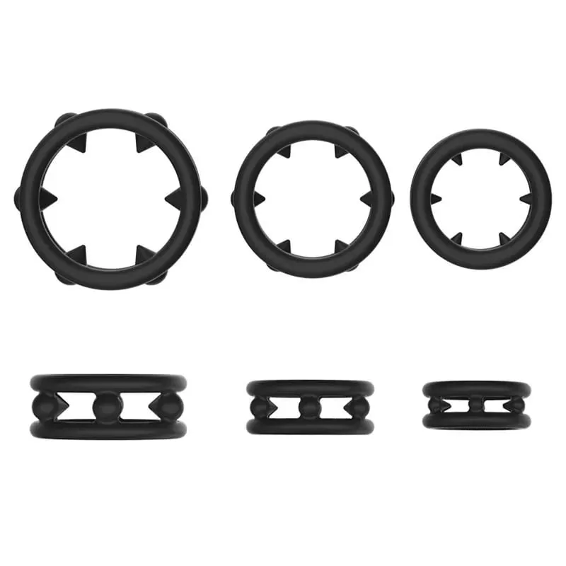 Anneau de pénis mâle avec pointes souples taille S/M/L anneau en Silicone retarde l'éjaculation fournitures pour adultes civière d'érection de bite jouets sexuels — image 1