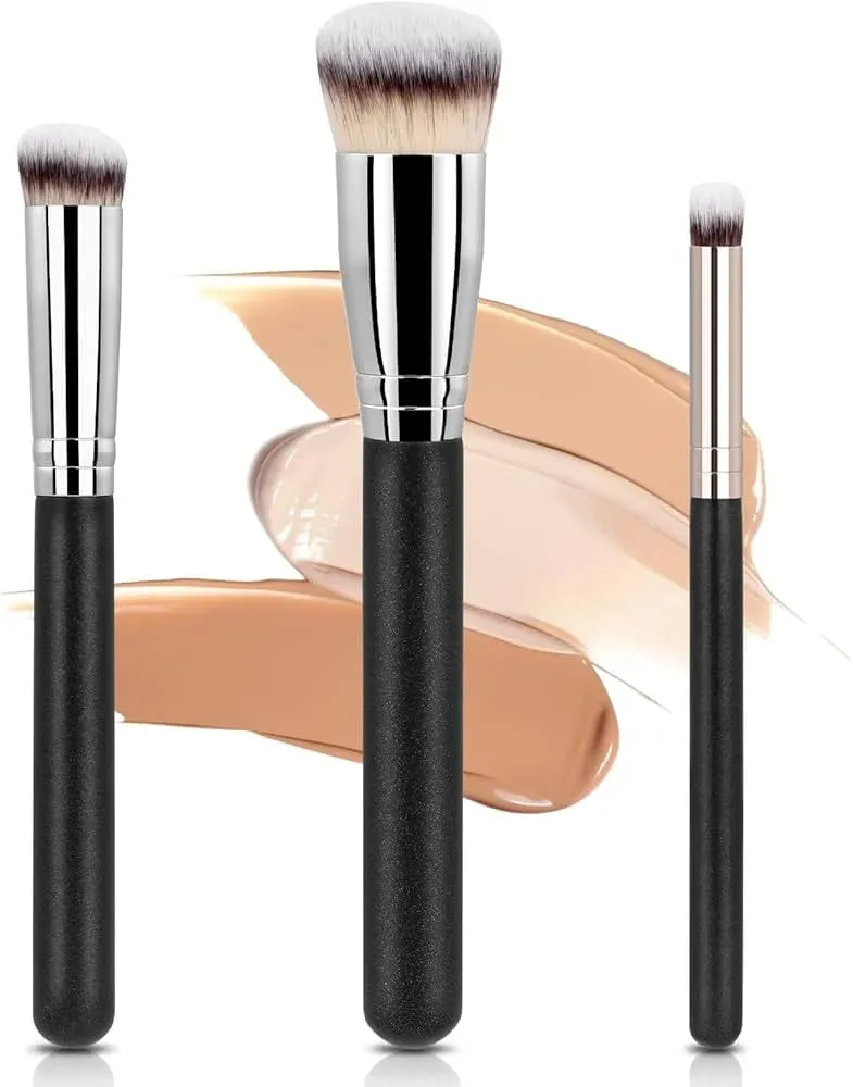 Il set di pennelli per fondotinta in 3 pezzi include pennelli adatti per fondotinta liquido e pennelli professionali per fondotinta Kabuki che c — image 5
