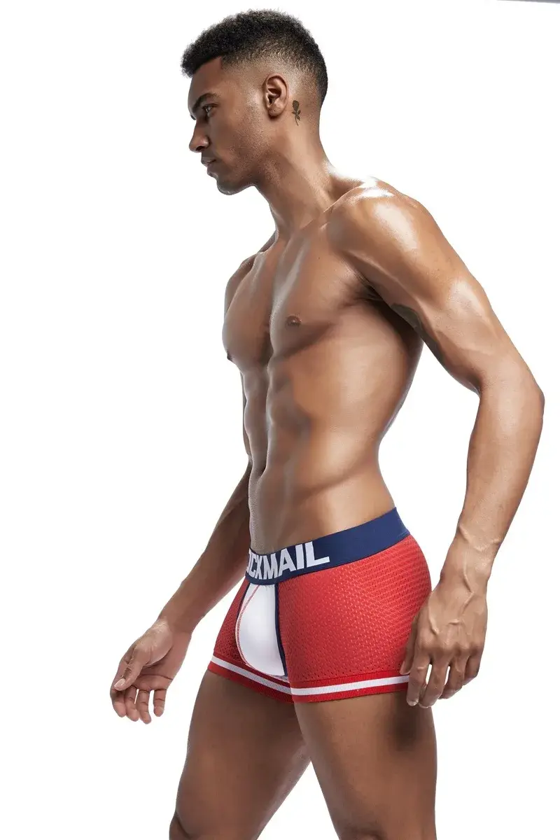 Jockmail الرجال الملاكم شبكة الملابس الداخلية تنفس مريحة لينة مريحة السراويل الرياضية الكبار رجل سراويل الملابس الداخلية — image 14