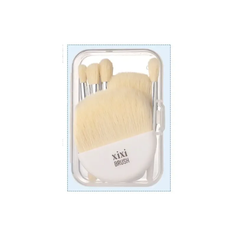 Bộ 6 Cọ Trang Điểm Mini Có Hộp Di Động Mềm Mại Du Lịch Che Khuyết Điểm Bàn Chải Làm Đẹp Kem Nền Phấn Mắt Dụng Cụ Lông Mi Bàn Chải
