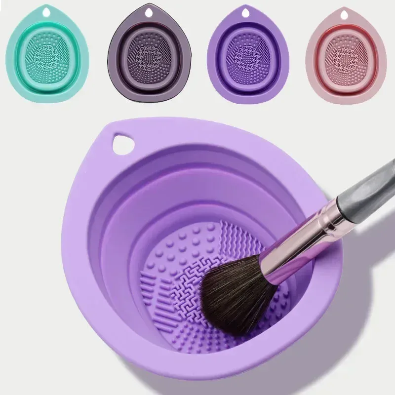 แปรงอายแชโดว์ซักผ้า Soft Mat เครื่องมือความงาม Scrubber BoxSilicone แปรงแต่งหน้าแปรงพับแป้งพัฟทำความสะอาดชาม — image 2