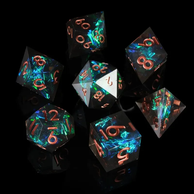 Set Dadu DND Resin Sharp Edge untuk Dungeons and Dragons Role Playing dan Permainan Meja