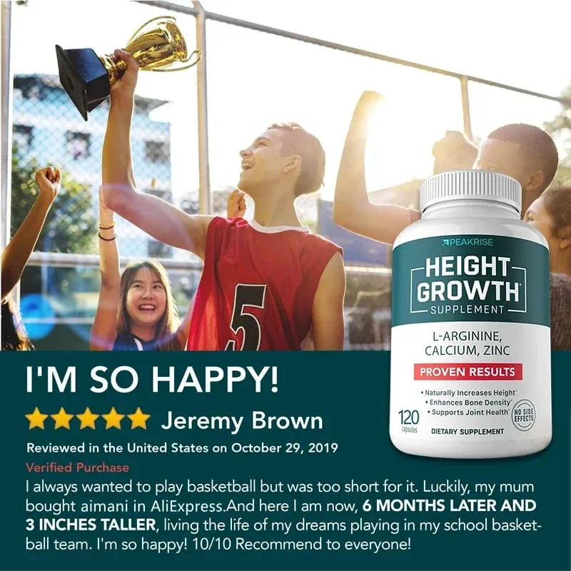 Vitamin D3 + Calcium and Zinc Nutritional Supplement Natural Height Growth Suitable for Adults and Children — image 4