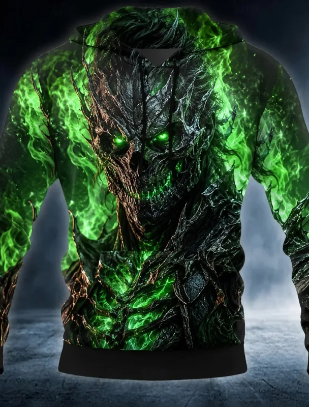 Mannen Gothic Weerwolf Grafisch Gedrukt Hoodie Lange Mouw Sweatshirt Casual Volle Maan Wolf Shirts Met Capuchon Tops — image 4