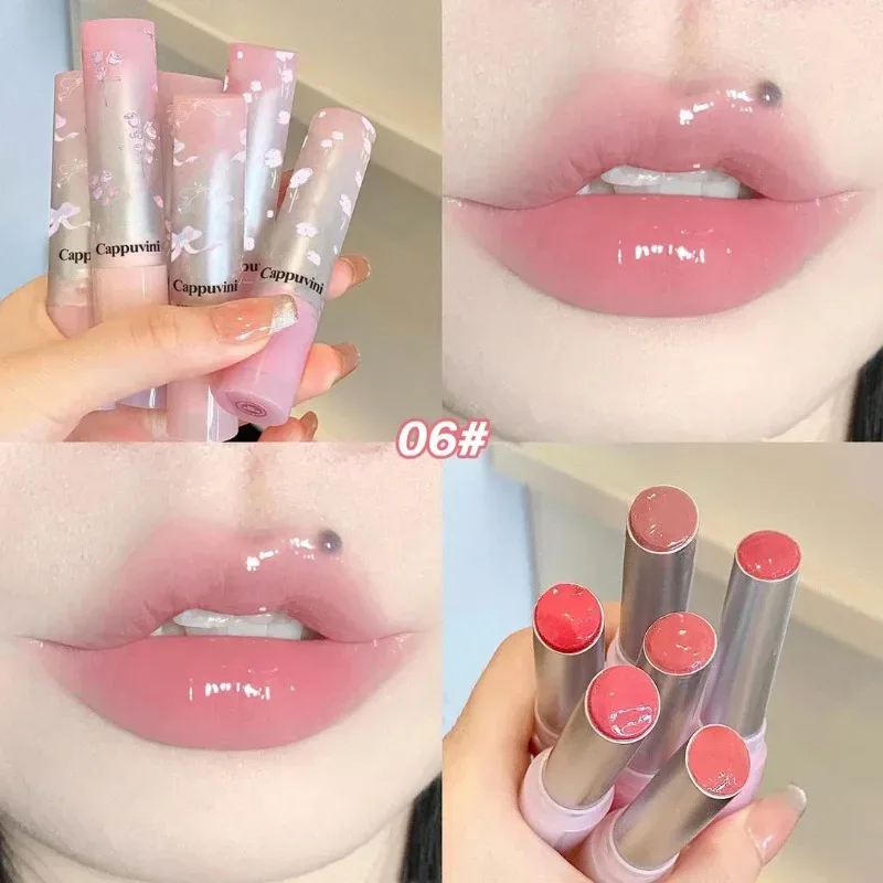Spiegelglas Fester Lipgloss Wasserlicht Rundrohr Anhaltender feuchtigkeitsspendender Lippenstift Natürlicher Nude-Pfirsich-Tönung Gelee-Lippenglasur-Make-up — image 12