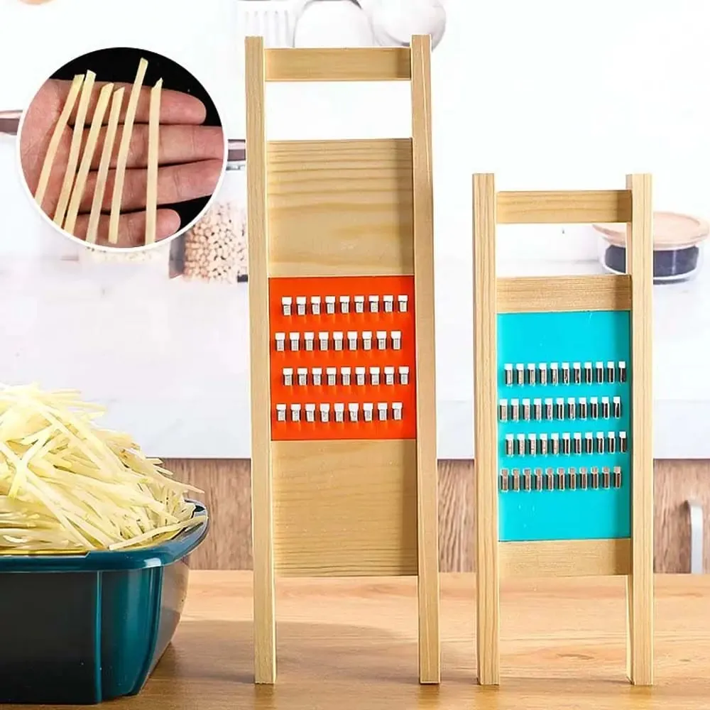 Wooden Multifunctional Vegetable Cutter Carrot Hand-held Food Grater Peeler Cheese Slicer Kitchen Tools Cucumber Potato Cutter — image 4