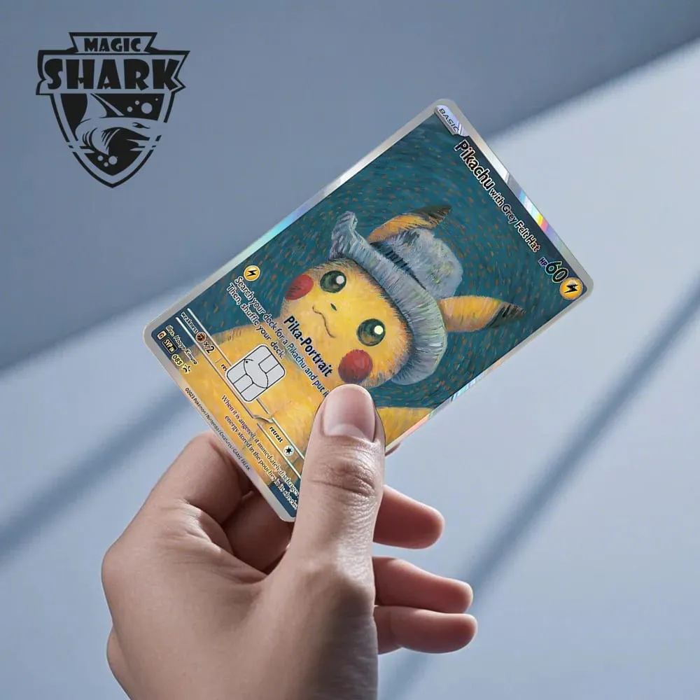 ماجيك القرش ميو تشاريزارد EX Eevee Gengar بيكاتشو TCG بطاقة ثلاثية الأبعاد ليزر الجلد لاصق غشائي لبطاقة الائتمان البنك — image 4