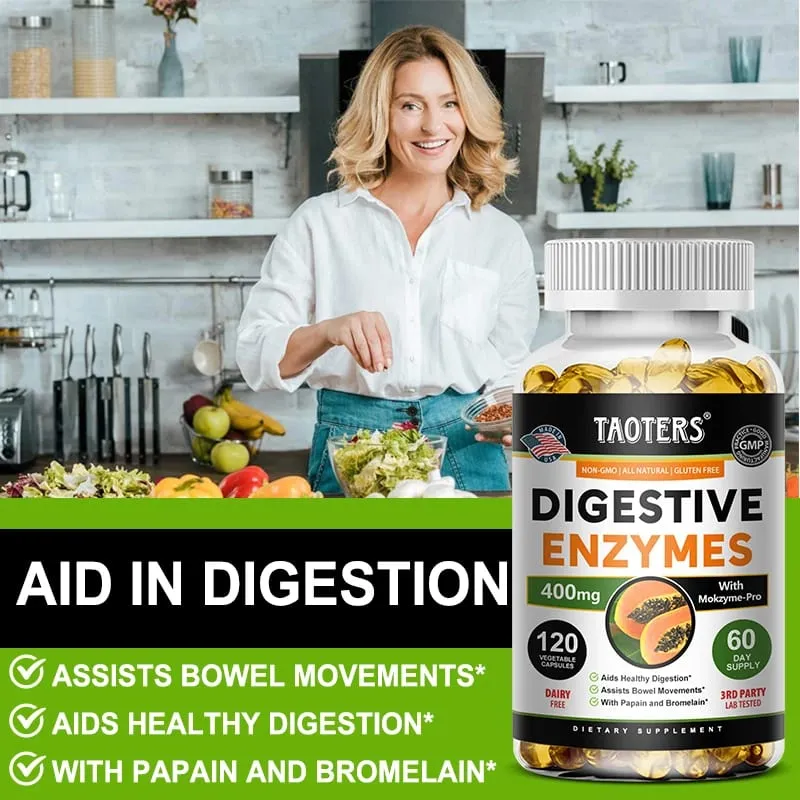Digestive Enzymes Containing Papain and Bromelain Help Support Digestion Improve Gut Health Boost Metabolism Improve Dull Skin — image 3